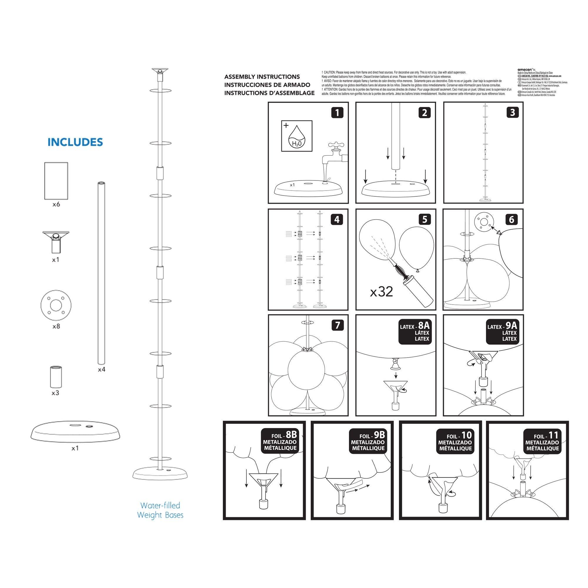 Balloon Column Base Kit, 5ft