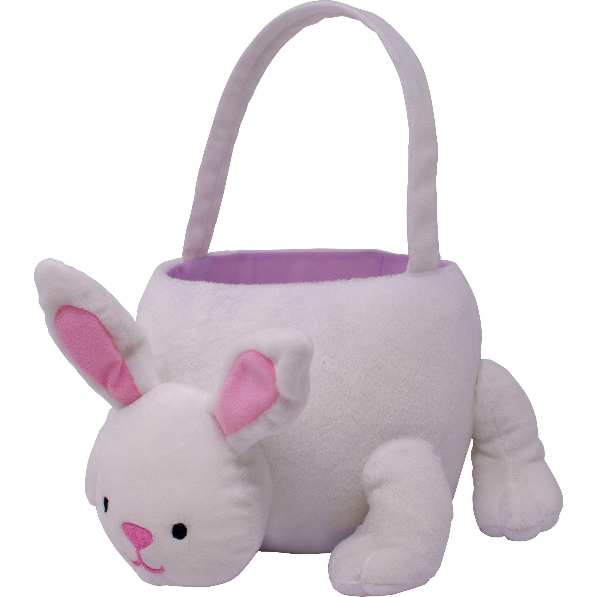 Plush Pastel Bunny Easter Basket 8in x 7in | Party City