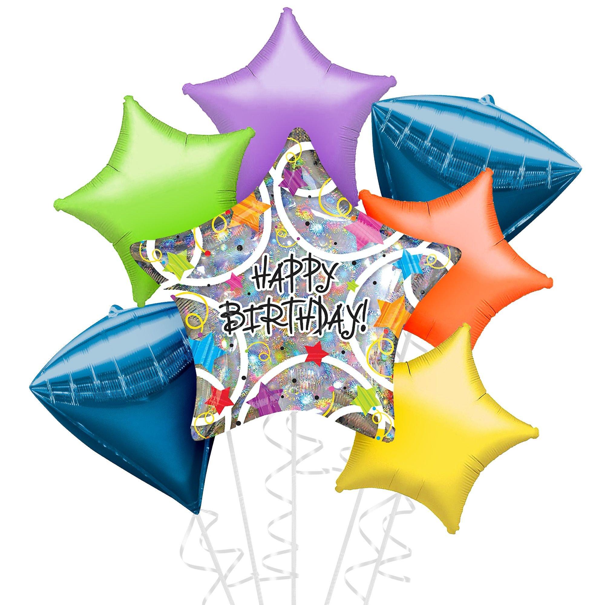 Happy Birthday Star Balloon Bouquet 35, Star Balloons, Birthday Balloon,  Birthday Bouquet, Star Bouquet, Space Party Balloons