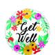 Tropical Flower Get Well Foil Balloon, 18in