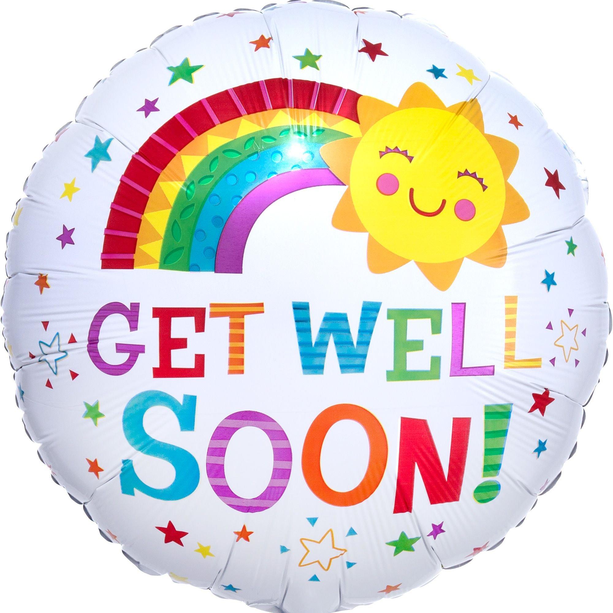 Smiling Sun Get Well Foil Balloon, 18in