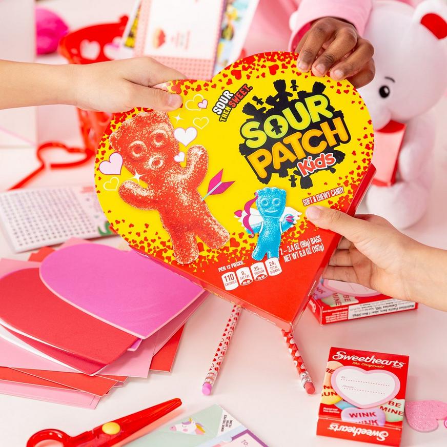 Sour Patch Kids Valentine's Day Heart-Shaped Gift Box, 6.8oz, 72pc - Original