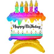 Air-Filled Sitting Birthday Cake Balloon, 15in