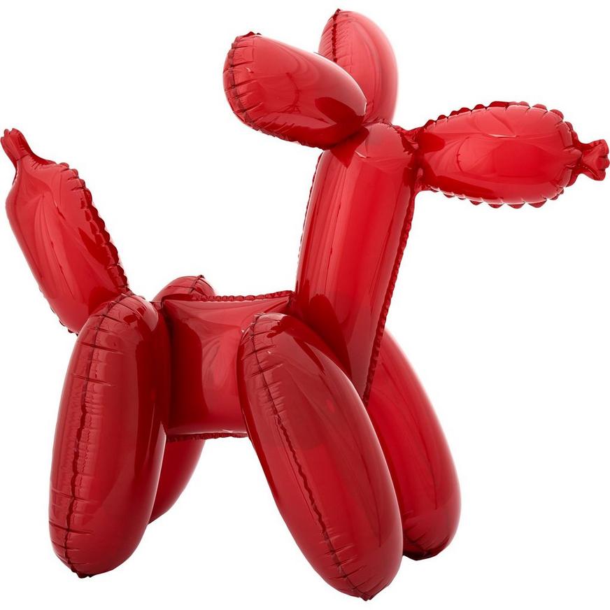 Air-Filled Sitting Red Balloon Dog Balloon, 23in