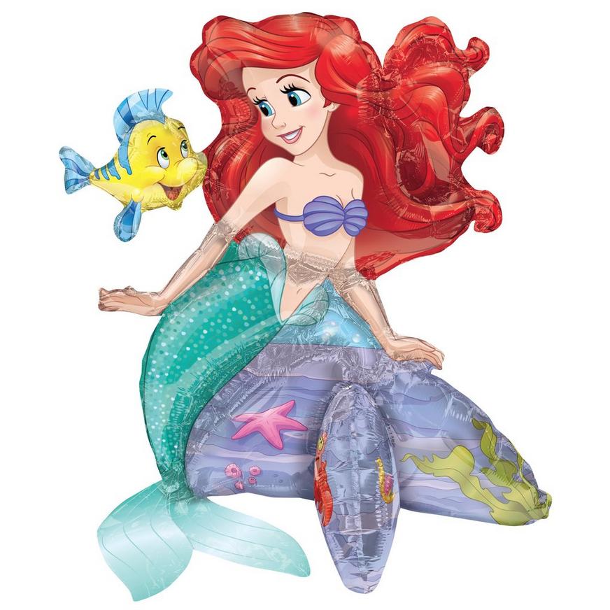 Air-Filled Sitting Ariel Balloon, 20in - Disney The Little Mermaid