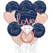 Navy Better Together Deluxe Wedding Balloon Bouquet, 11pc
