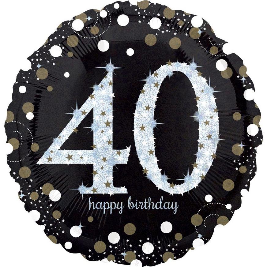 Sparkling Celebration 40th Birthday Deluxe Balloon Bouquet, 7pc