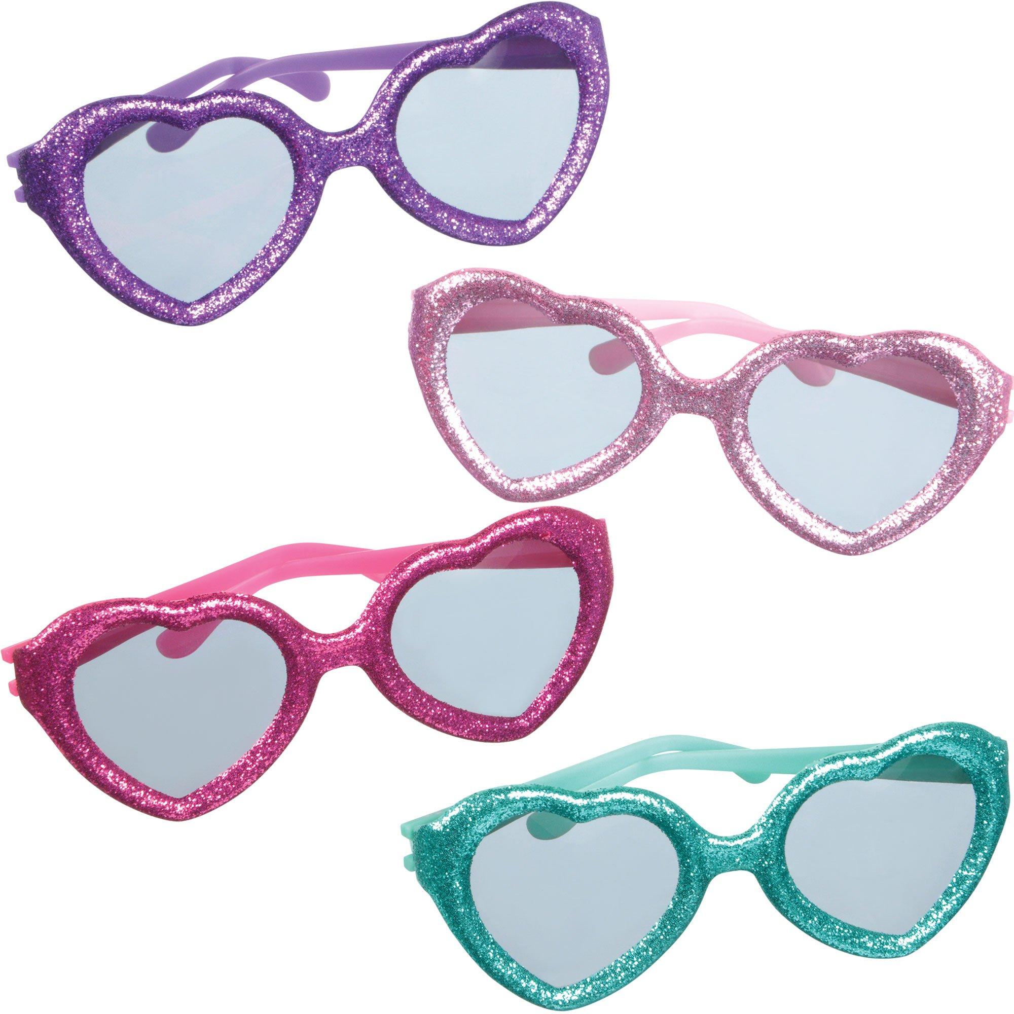 Glitter Heart Glasses 12ct