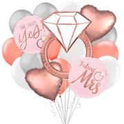 Rose Gold Engagement Party Balloon Bouquet, 17pc