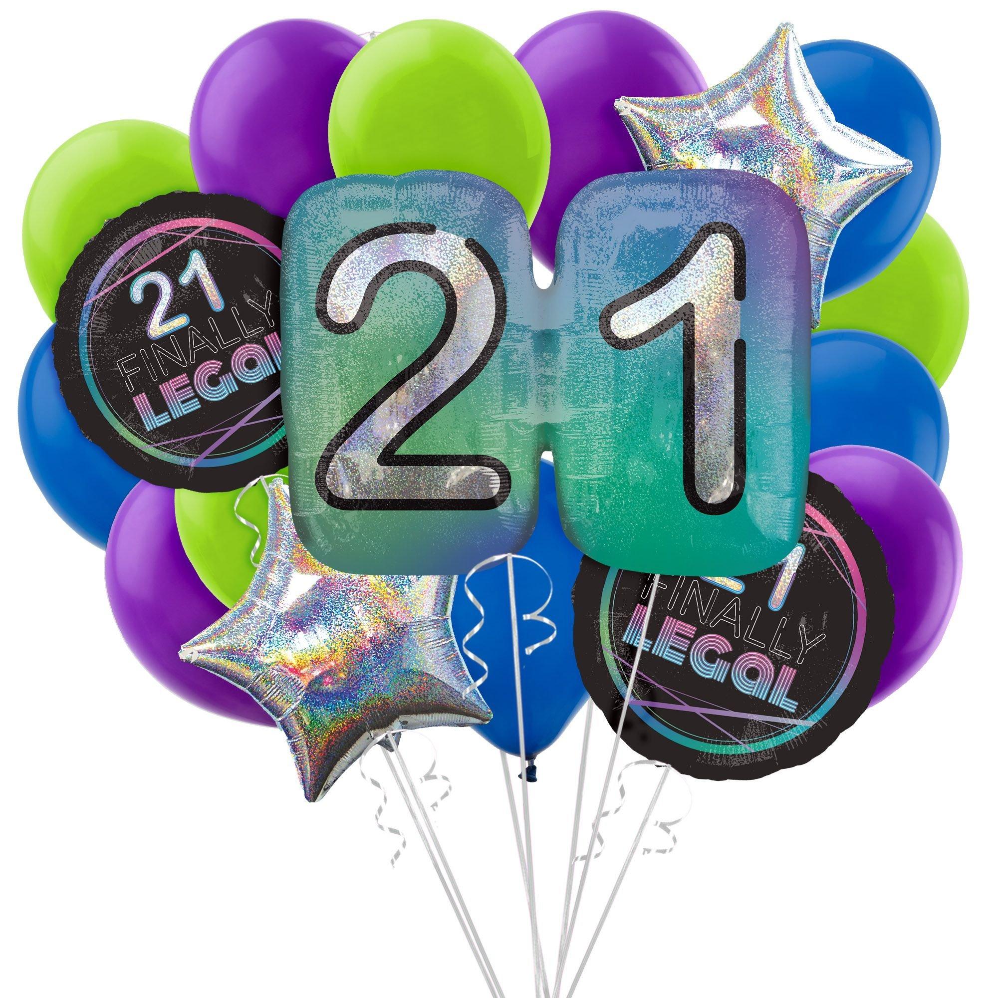 happy 21st birthday balloons