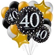 Sparkling Celebration 40th Birthday Balloon Bouquet, 17pc