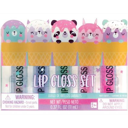 Multicolor Sweet Animal Glitter Lip Glosses, 5ct