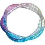Blue, Clear & Purple Twisted Glitter Water Bracelet