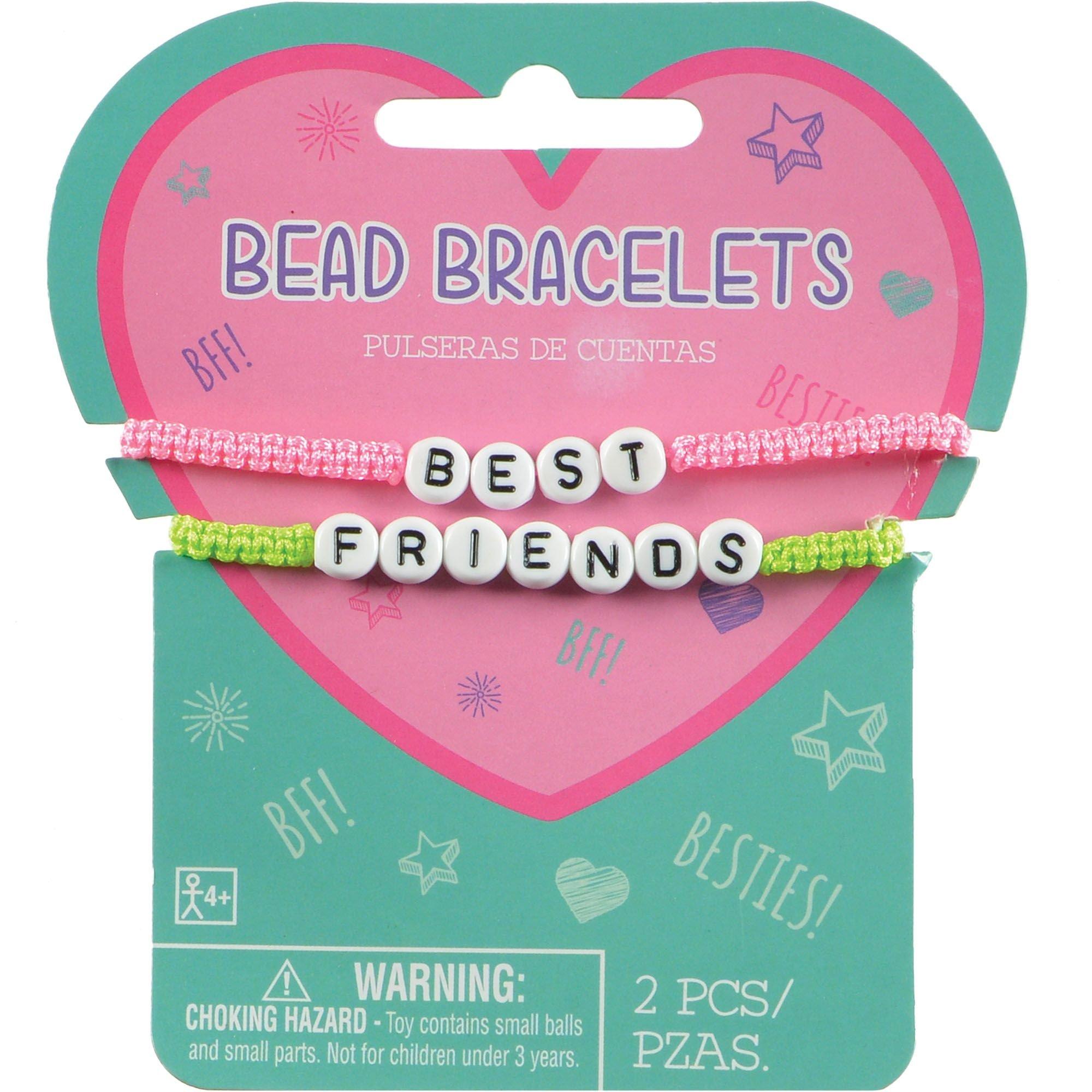 Best Friends Pink/Blue/Green Beaded Customized Bracelet