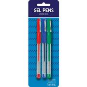 Blue, Green & Red Gel Pens, 3ct