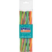 Multicolor Spiral Erasers, 4ct