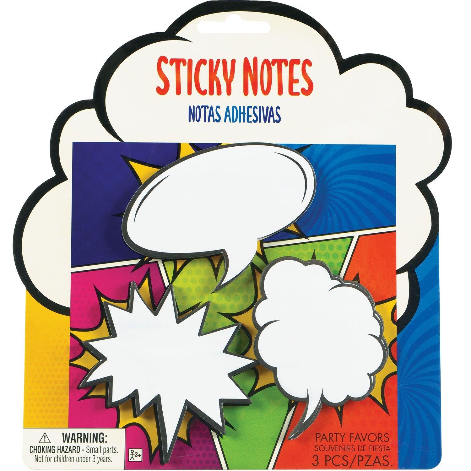 Black & White Speech Bubble Sticky Notes, 3ct