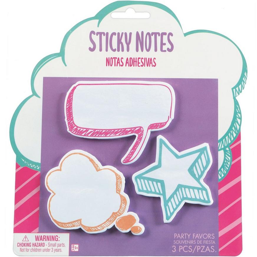 Multicolor Speech Bubble Sticky Notes, 3ct