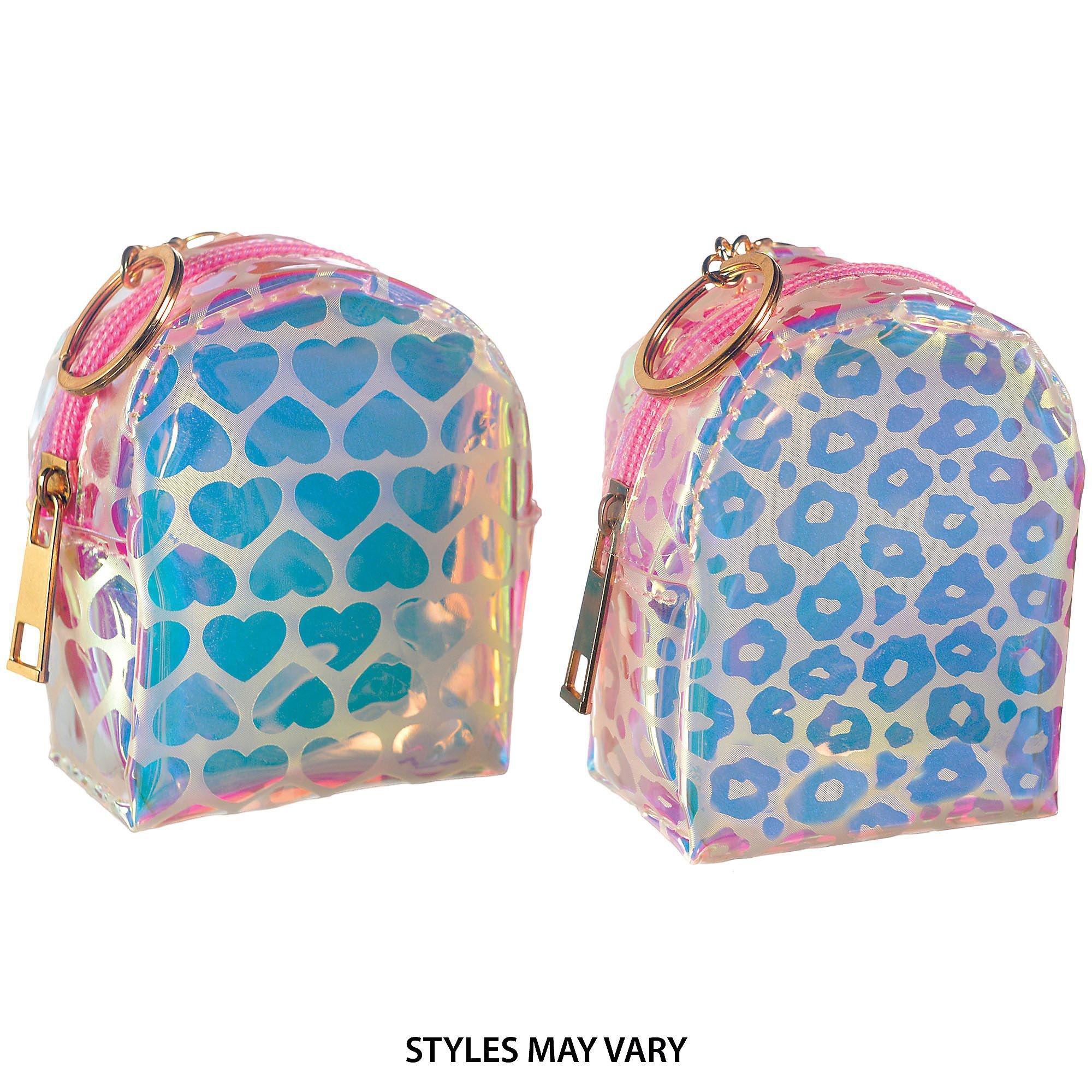 Mini Patterned Iridescent Backpack Keychain