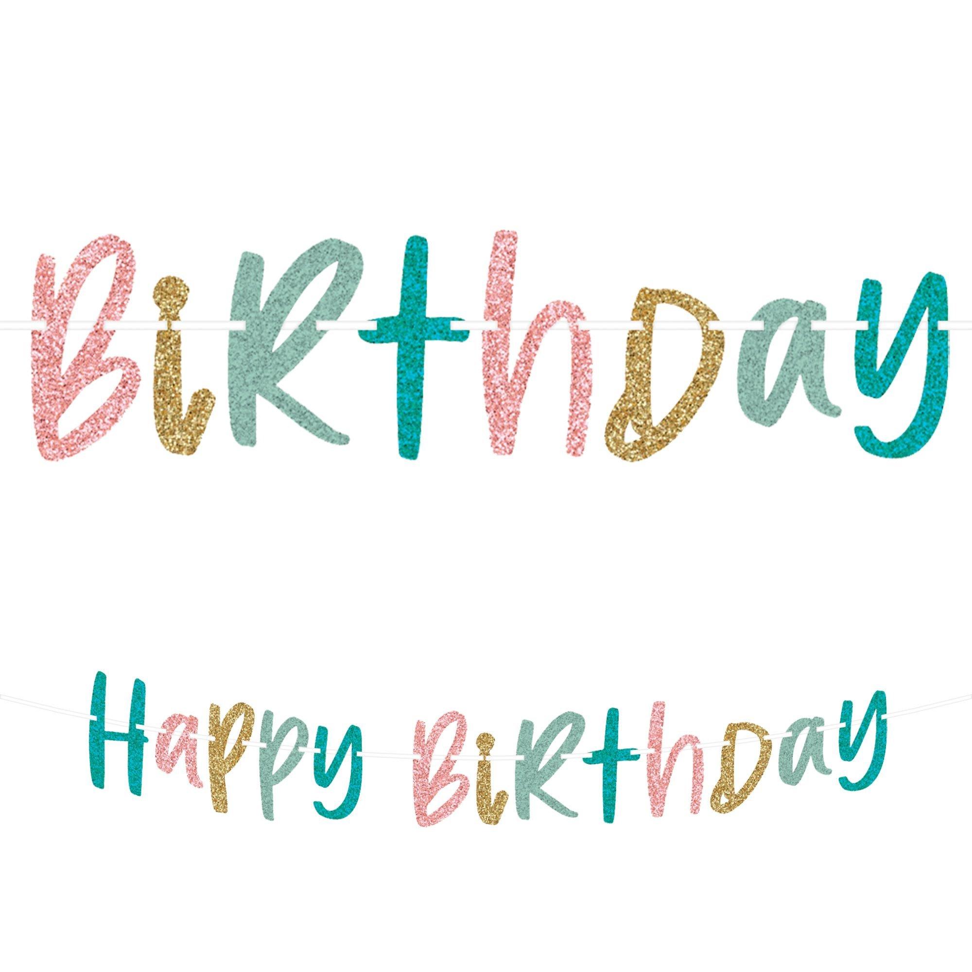 Pastel Happy Birthday Letter Banner 5ft