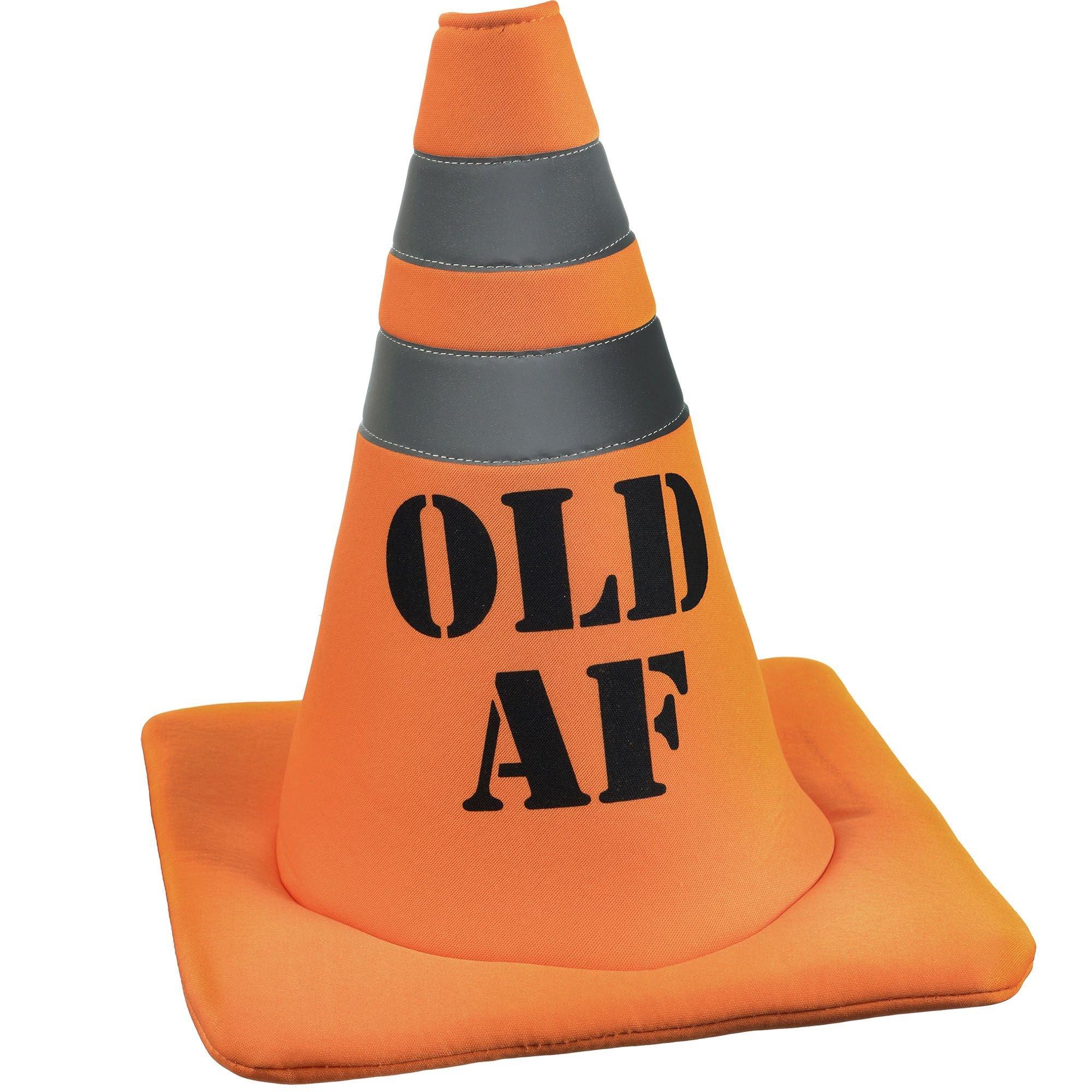 Senior Moments Old AF Safety Cone Fabric Hat, 11in Party City