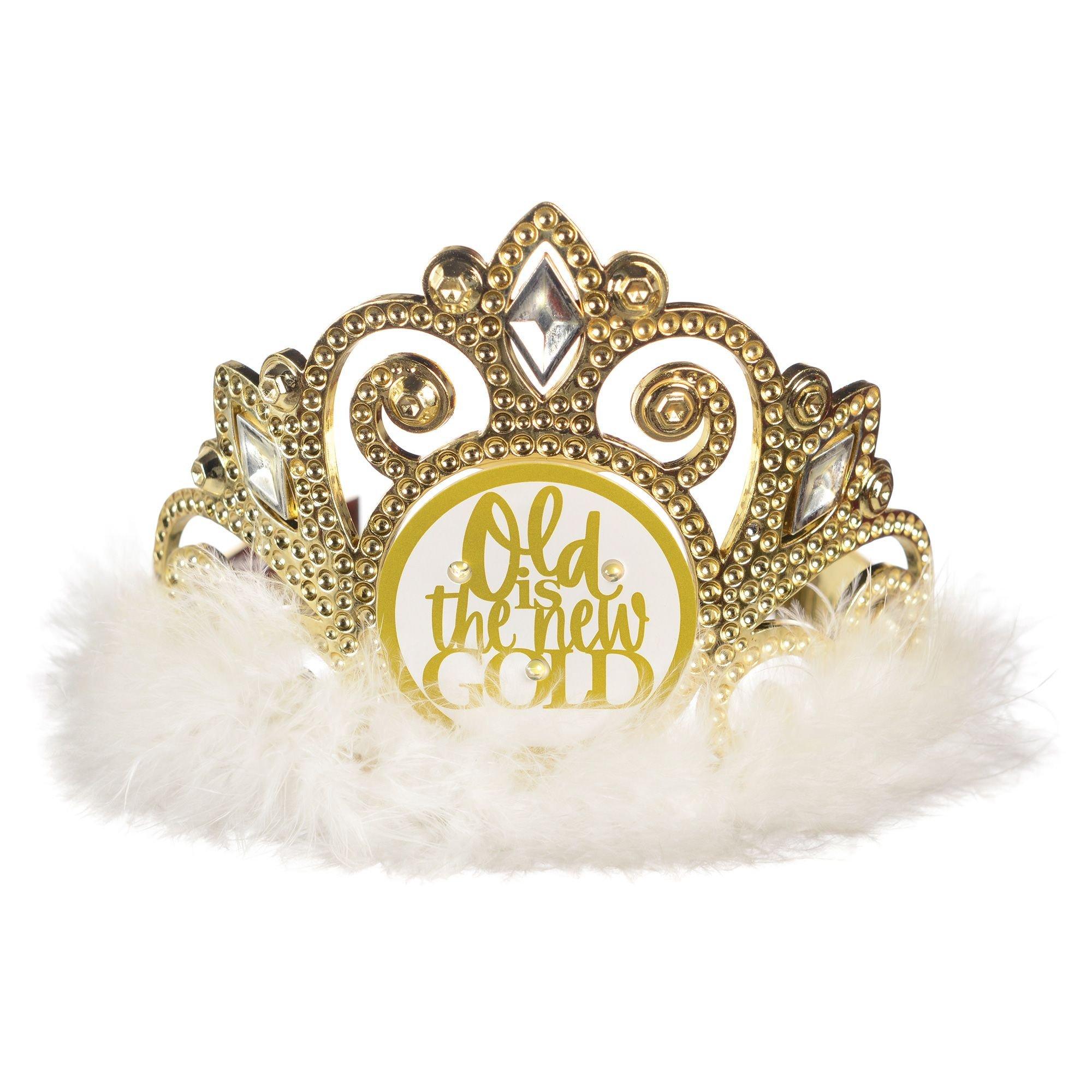 Light Up Golden Age Plastic Tiara 6.5in x 4.5in Party City