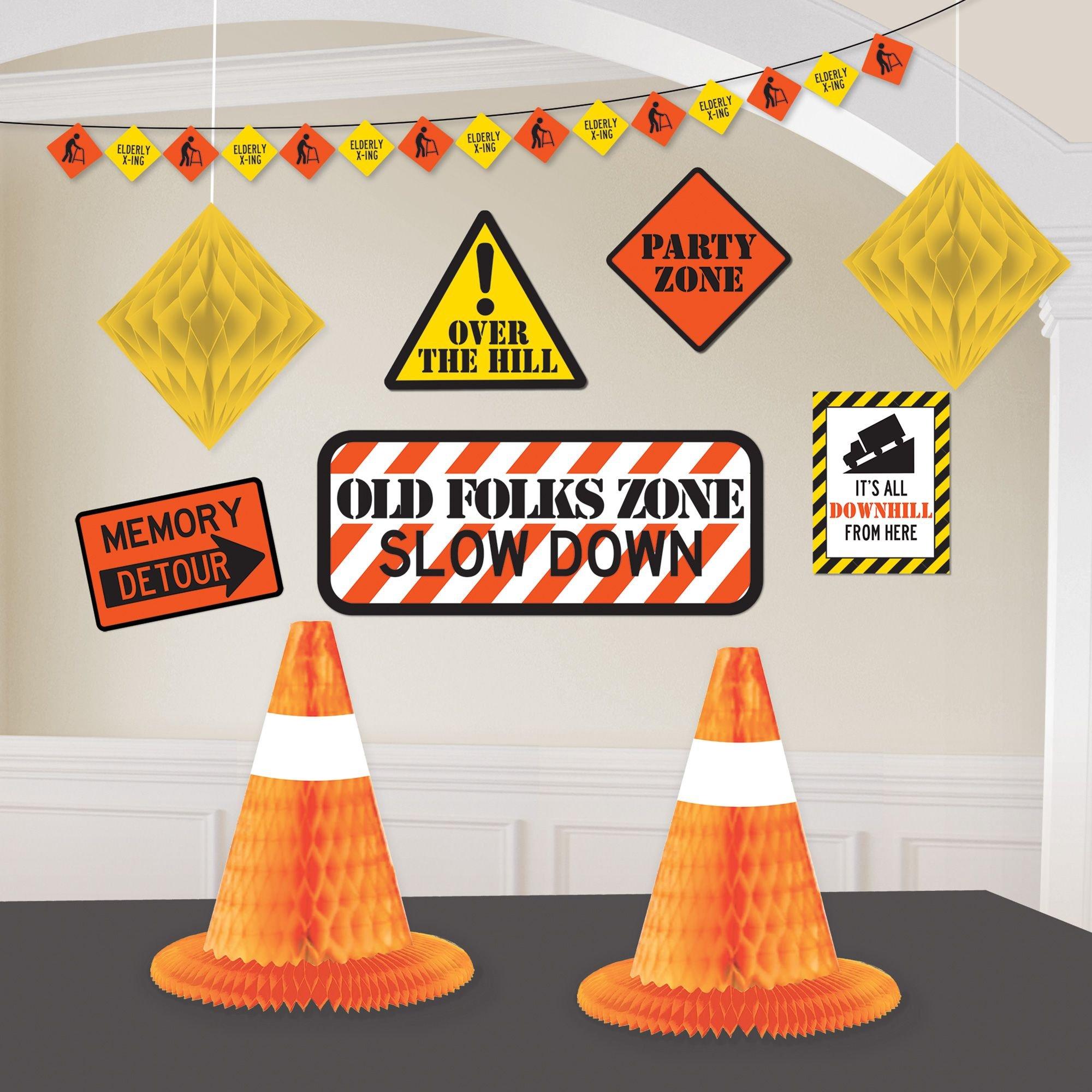Old Zone Construction Cardstock Room Decorating Kit, 10pc | Party City