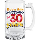 30 Years of Awesome Birthday Glass Tankard, 15oz