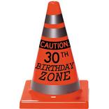 30th Birthday Safety Cone Plastic Decoration, 4.5in x 6.5in