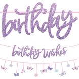 Glitter Birthday Wishes Flutter Banners 2ct