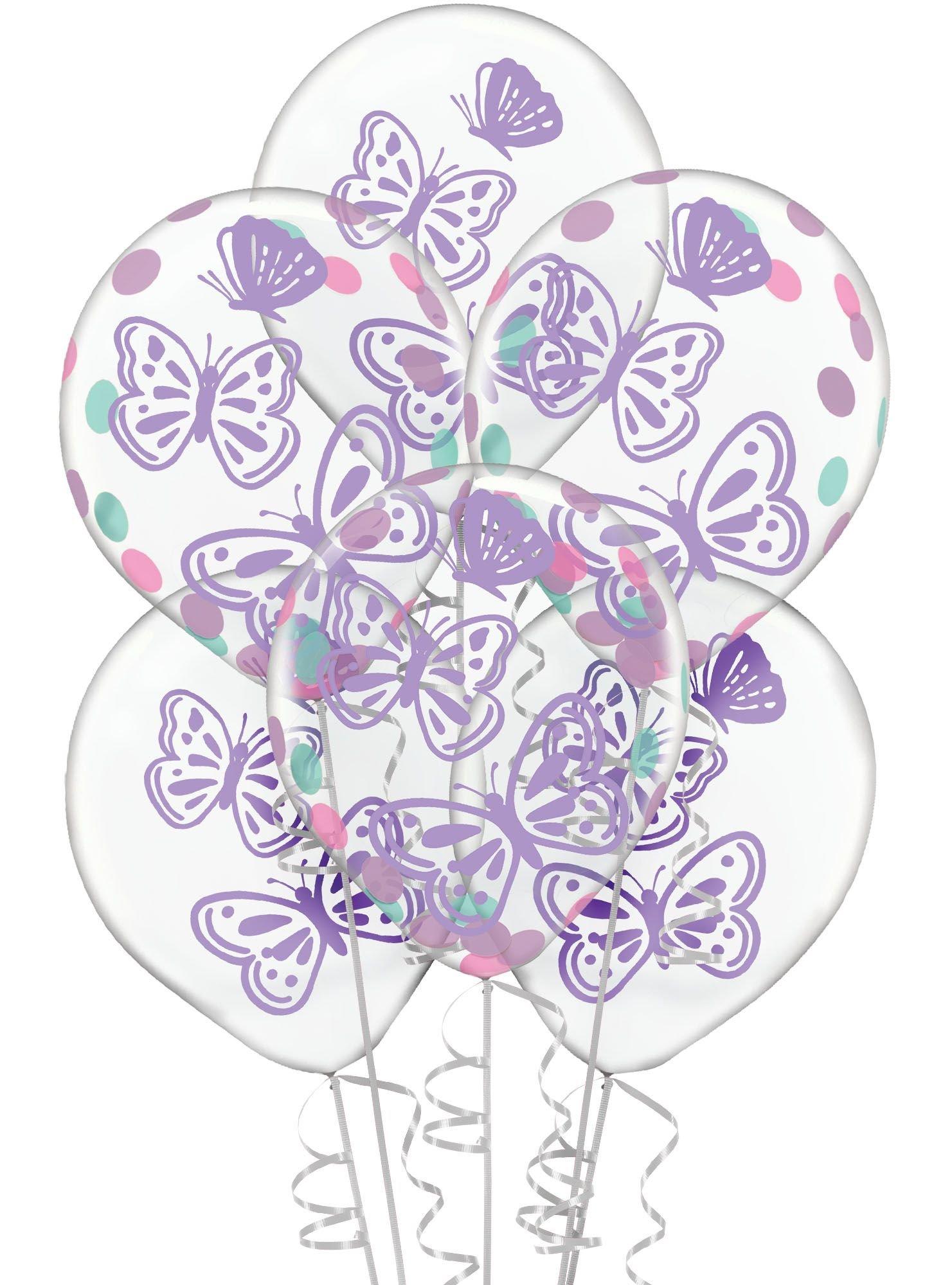 6ct, 12in, Flutter Confetti Balloons