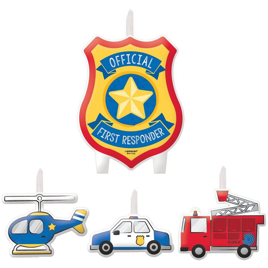 First Responders Birthday Candles, 4ct
