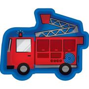 Fire Truck Shaped Paper Dessert Plates, 7in, 8ct - First Responders