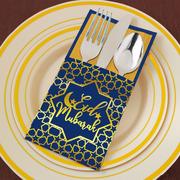 Eid Mubarak Paper Cutlery Sleeves, 12ct