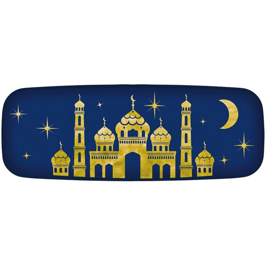 Mosque at Night Eid Hot Stamp Melamine Platter, 17.5in x 6.5in