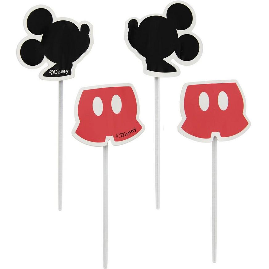 24 Mickey Mouse Cupcake Rings Toppers 