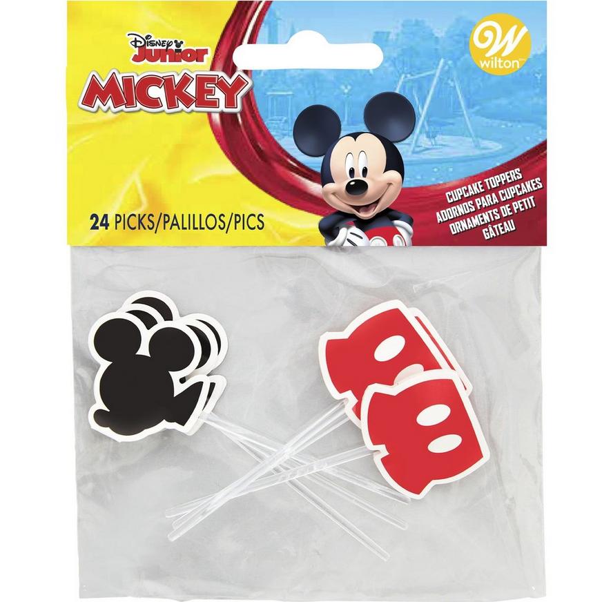 Wilton Mickey Mouse Cardstock & Plastic Cupcake Picks, 24ct
