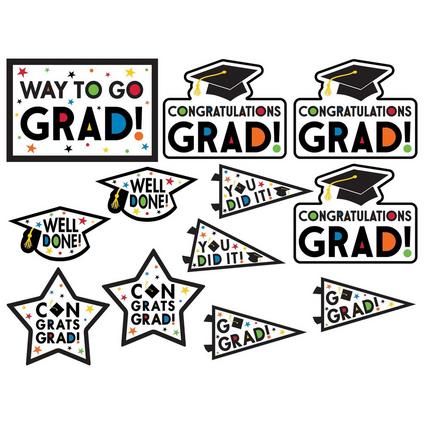 Multicolor Congratulations Grad Cardstock Cutouts, 12ct