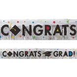 Multicolor Congrats Grad Foil Fringe Banner