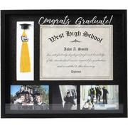 Congrats Graduate Diploma, Photo & Tassel Plastic Frame, 18in x 15.5in