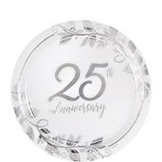 Metallic Silver 25th Anniversary Paper Dessert Plates, 7in, 8ct