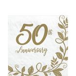 Gold 50th Anniversary Paper Lunch Napkins, 6.5in, 16ct