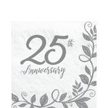Silver 25th Anniversary Paper Lunch Napkins, 6.5in, 16ct