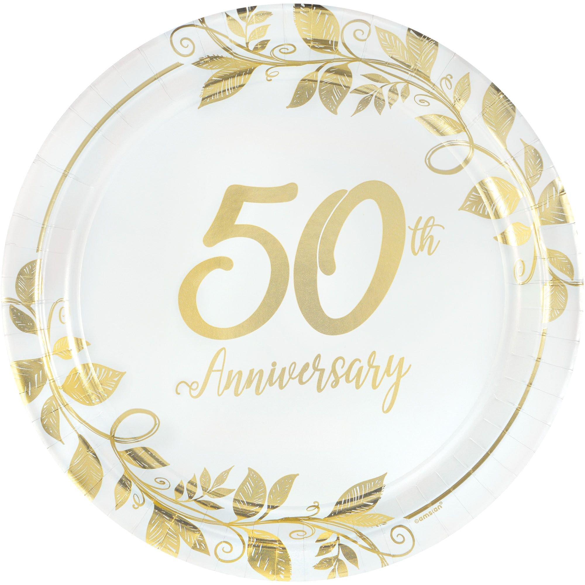 Luxury Gold Paper Plates Vintage Style 17cm Wedding Anniversary Birthday  Party