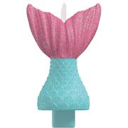 Glitter Shimmering Mermaids Wax Birthday Candle