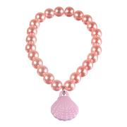 Shimmering Mermaids Pink Seashell Plastic Bead Bracelets, 2.6in, 4ct