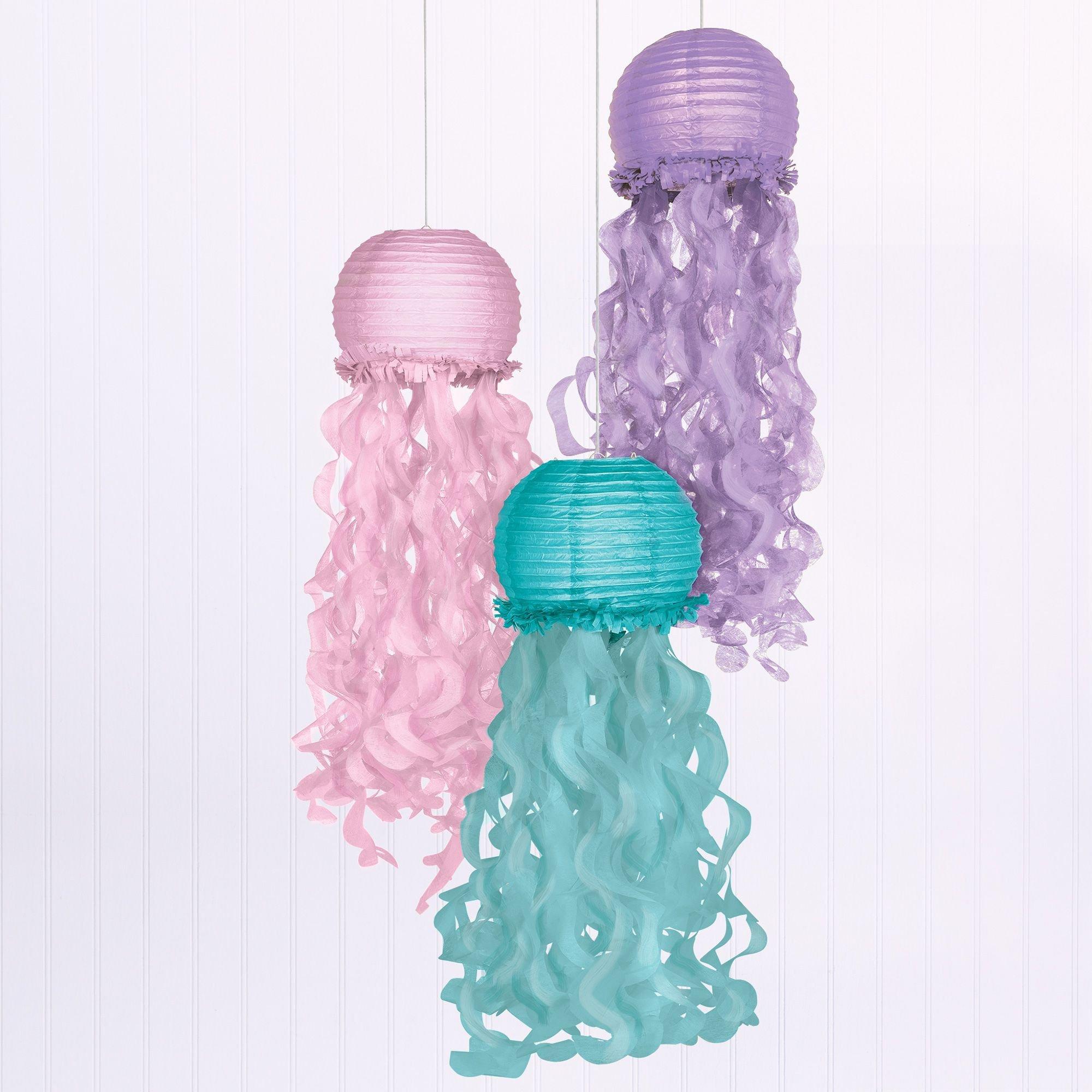 Yardenfun 2pcs Paper Lanterns Mermaid Party Decor Jelly Fish Decoration Jelly  Fish Party Decorations Child Manual Jellyfish 