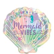 Iridescent Mermaid Wishes Shell-Shaped Paper Dessert Plates, 7.5in, 8ct