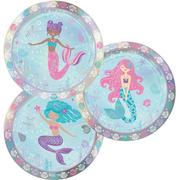 Iridescent Shimmering Mermaids Paper Dessert Plates, 7in, 8ct