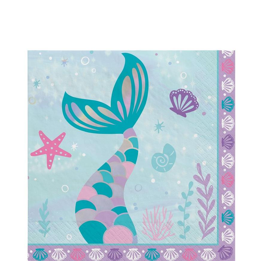Shimmering Mermaids Paper Lunch Napkins, 6.5in, 16ct